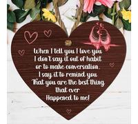"When I Tell You I Love You" - Handmade Romantic Gift for Him or Her - Perfect for Anniversary, Wedding, Valentine’s Day, or Special Occasions - Wall Hanging (Medium: 15 cm (H) × 13 cm (W))