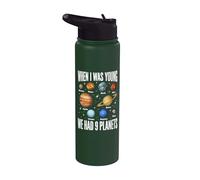 When I was Young We Had 9 Planets Solar System Galaxy Space Stainless Steel Insulated Water Bottle