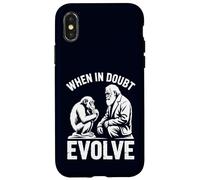 When In Doubt Evolve Funny Evolution Humor Nerdy Case for iPhone X/XS