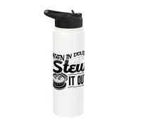 When in Doubt Stew It Out Beef Stew Meat Lover Stainless Steel Insulated Water Bottle