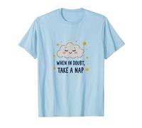 When in Doubt Take a Nap Sleepy Cloud Cute Wall Art T-Shirt, Men, Baby Blue, XXL