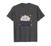 When in Doubt Take a Nap Sleepy Cloud Cute Wall Art T-Shirt, Men, Dark Heather Grey, 6XL