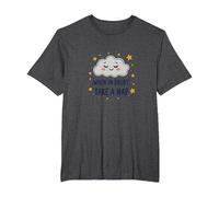 When in Doubt Take a Nap Sleepy Cloud Cute Wall Art T-Shirt, Men's Big and Tall, Dark Heather Grey, 6X Tall