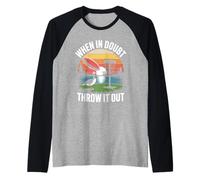 When in Doubt Throw It Out Disc Golf Raglan Baseball Tee