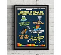 When is It Okay to Interrupt My Teaching Vintage Metal Aluminum Tin Sign Door Signs Exterior Home Cave Garage bar Country Poster Club Wall Plaque Decoration Retro Aluminum Sign 8"x12"