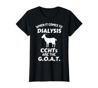 When It Comes to Dialysis CCHTs are the Goat - Dialysis Tech Value Graphic T-Shirt, Women, Black, XL