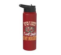 When It Comes to My Child I Will Smile in My Mugshot Stainless Steel Insulated Water Bottle