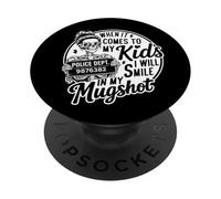 When It Comes to My Child Smile Mugshot Funny Skeleton Mom PopSockets Adhesive PopGrip