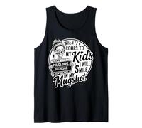 When It Comes to My Child Smile Mugshot Funny Skeleton Mom Tank Top