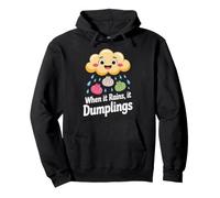 When it Rains, it Dumplings - Cute Dumpling Design Pullover Hoodie