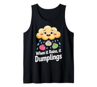 When it Rains, it Dumplings - Cute Dumpling Design Tank Top
