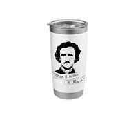 When IT Rains IT POES Funny Edgar Allan Poe Reader Meme Stainless Steel Insulated Tumbler