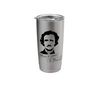 When IT Rains IT POES Funny Edgar Allan Poe Reader Meme Stainless Steel Insulated Tumbler