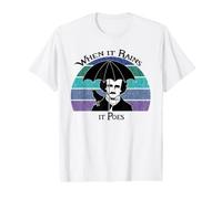 When It Rains It Poes Funny Edgar Allan Poe Shirt Value Graphic T-Shirt