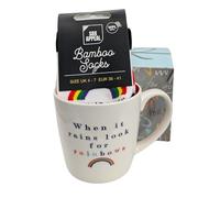 When It Rains Look for Rainbows Mug & Socks Set for Her Gift Set Gift Idea MSISO140F