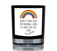 When It Rains Look For Rainbows, When It's Dark look For Stars 20cl Candle 60 SECOND MAKEOVER Black One Size