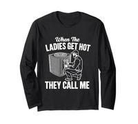 When Ladies Hot They Call Me Funny HVAC Technician Mens Dad Long Sleeve T-Shirt