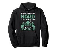 When Life Gets Hard It Means You Leveled Up Gamer Pullover Hoodie