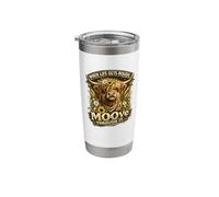 When Life Gets Rough MOOve Through It Highland Cow Graphic Stainless Steel Insulated Tumbler