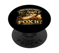 When Life Gets Tricky Fox It Funny wild animal Graphic PopSockets Adhesive PopGrip