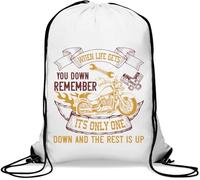 When life gets you down remember it's only one down and the rest is up Gym Sack Casual Drawstring Bag White