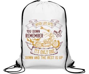 When life gets you down remember it's only one down and the rest is up Gym Sack Casual Drawstring Bag White