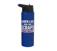 When Life Give You Scraps Make Quilts Stainless Steel Insulated Water Bottle