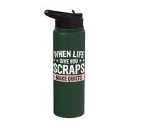 When Life Give You Scraps Make Quilts Stainless Steel Insulated Water Bottle