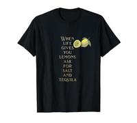 When Life Gives You Lemons Ask for Salt and Tequila Value Graphic T-Shirt, Men, Black, L