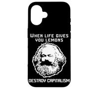When life gives you lemons destroy capitalism Karl Marx Meme Case for iPhone 16