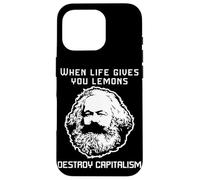 When life gives you lemons destroy capitalism Karl Marx Meme Case for iPhone 16 Pro