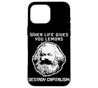 When life gives you lemons destroy capitalism Karl Marx Meme Case for iPhone 16 Pro Max