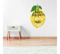 When Life Gives You Lemons Quote Wall Sticker Decal Home Kitchen Art (90cm Height x 60cm Width)