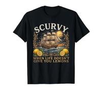 When Life Gives You Lemons Scurvy Pirate Value Graphic T-Shirt, Men, Black, XL