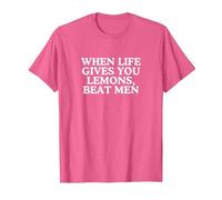 When Life Gives You Lemons Unhinged Funny Gen Z Raunchy Meme T-Shirt, Men, Pink Heather, Small