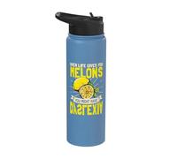 When Life Gives You Melons Humorous Dyslexia Awareness Stainless Steel Insulated Water Bottle