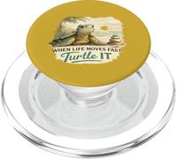 When Life Moves Fast Turtle It Funny Zen sea animal Graphic PopSockets PopGrip for MagSafe