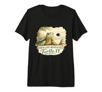 When Life Moves Fast Turtle It Funny Zen sea Animal Graphic Premium T-Shirt