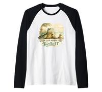 When Life Moves Fast Turtle It Funny Zen sea Animal Graphic Raglan Baseball Tee