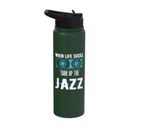 When Life Sucks Turn Up The Jazz Music Stuff | Jazz Stainless Steel Insulated Water Bottle