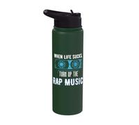 When Life Sucks Turn Up the Rap Music Gear | Rap Stainless Steel Insulated Water Bottle