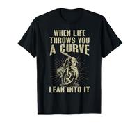 When Life Throws You A Curve Funny Motorcycle Men's Biker T-Shirt