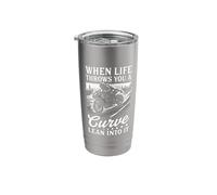 When Life Throws You A Curve Lean Into It Motorcycle Biker Stainless Steel Insulated Tumbler
