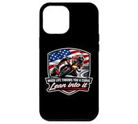 When Life Throws You A Curve Lean Into It Motorcycle Rider Case for iPhone 12 Pro Max