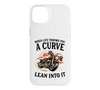 When Life Throws You A Curve Lean Into It Motorcycle Rider Case for iPhone 14 Plus