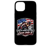 When Life Throws You A Curve Lean Into It Motorcycle Rider Case for iPhone 15 Plus