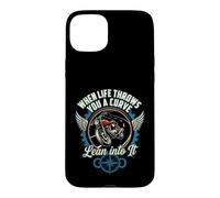 When Life Throws You A Curve Lean Into It Motorcycle Rider Case for iPhone 15 Plus