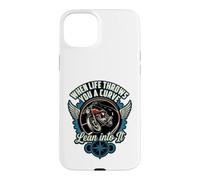 When Life Throws You A Curve Lean Into It Motorcycle Rider Case for iPhone 15 Plus