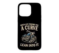 When Life Throws You A Curve Lean Into It Motorcycle Rider Case for iPhone 15 Pro Max