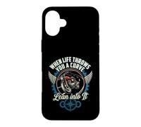 When Life Throws You A Curve Lean Into It Motorcycle Rider Case for iPhone 16 Plus